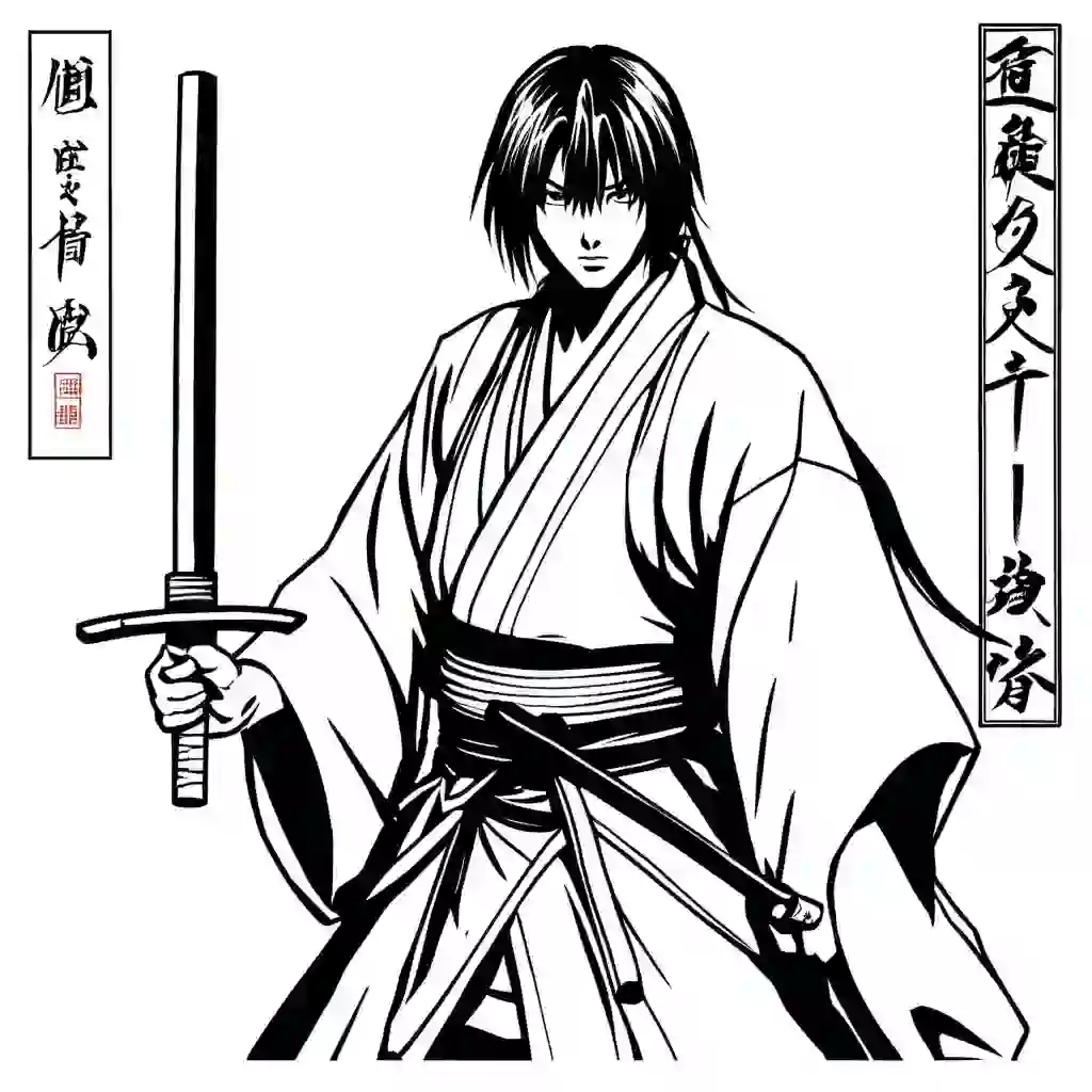 Himura Kenshin (Rurouni Kenshin) coloring pages